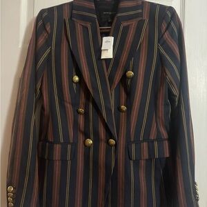 Beautiful size 8 pinstripe multicolored blazer with gold buttons